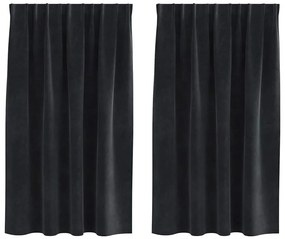 Cortinas Blackout vidaXL com fita superior 2 pcs Veludo Preto