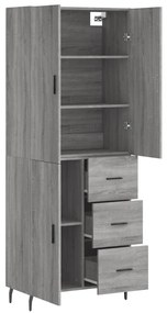 Armário alto 69,5x34x180 cm derivados de madeira sonoma cinza