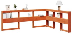 vidaXL Estante cabeceira forma de L 140 cm pinho maciço castanho-mel