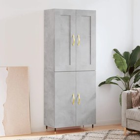 vidaXL Armário alto 69,5x34x180 cm derivados de madeira cinza cimento