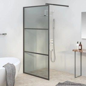 vidaXL Divisória de chuveiro preto 115x195 cm vidro ESG escuro