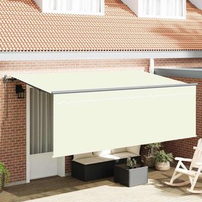 vidaXL Toldo com Cortina Creme 350 x 200 x 120 cm Tecido, Metal