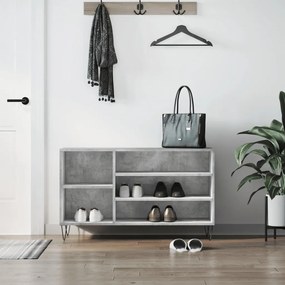 vidaXL Sapateira 102x36x60 cm derivados de madeira cinzento cimento