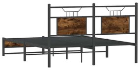 Estrutura cama s/ colchão derivados de madeira carvalho fumado