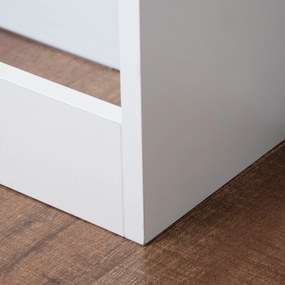 Cobertura para Radiador em MDF com Ripas e Prateleira para Sala e Quarto 120x18x84 cm Branco