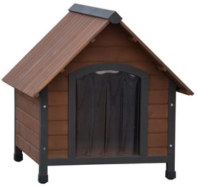 Casota com abas de plástico Rustique 76x76x72 cm castanho