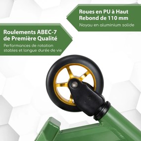 Scooter Stunt Scooter Pro Trick com 2 rodas de PU para crianças - Amarelo