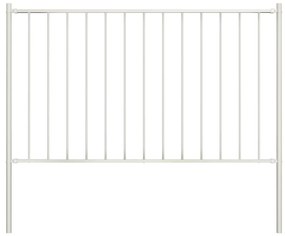 vidaXL Painel vedação c/ postes aço revestido a pó 1,7x0,75 m branco