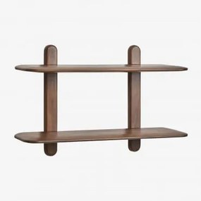 Estante De Parede Em Madeira Veleta Castanho-acácia Escuro & ↔︎ 80 Cm & 2 Prateleirass - Sklum