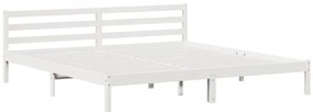 Cama vidaXL com Cabeceira Branca 200x210 cm Madeira Sólida Pinho