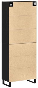 Cabinetes vidaXL 2 pcs Carvalho Preto 69,5x34x180 cm Madeira de engenh