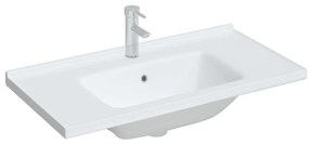 Lavatório casa de banho retangular 91,5x48x19,5 cerâmica branco