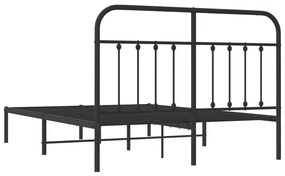 Estrutura de cama com cabeceira 135x190 cm metal preto