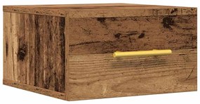 Mesa de Cabeceira VidaXL Montada na Parede Madeira Velha 35x35x20 cm