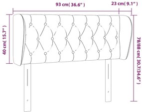 Cabeceira de cama c/ abas veludo 93x23x78/88 cm preto