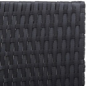 Espreguiçadeiras 2 pcs vime PE e acácia maciça preto e castanho