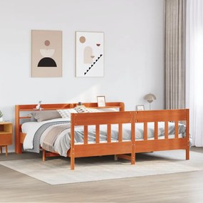 vidaXL Cama sem colchão 180x200 cm pinho maciço castanho-mel