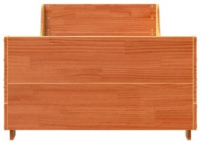 Cama sem colchão 75x190 cm madeira de pinho maciça castanho-mel