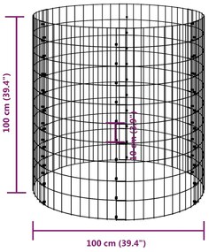 Compostor de jardim Ø100x100 cm aço galvanizado