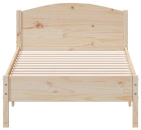 Estrutura de cama com cabeceira 75x190 cm pinho maciço