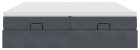 moldura de cama otomana vidaXL com colchão cinza escuro veludo