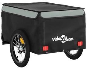 Reboque para bicicleta 45 kg ferro preto e cinza
