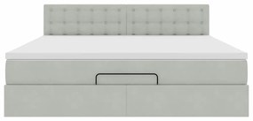 Estrutura de cama otomana com colchão 180x200 cm cinzento claro