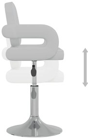 Cadeiras de jantar giratórias 2 pcs couro artificial branco
