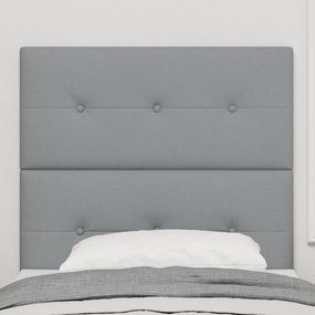 Cabeceira Estofada Tufted Cinza Claro 80 cm