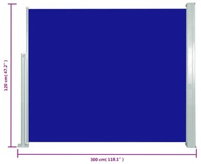 Toldo lateral retrátil 120x300 cm azul