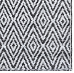 Tapete de exterior 120x180 cm ARAKIL PP branco e preto