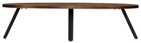 Mesa de centro teca maciça reciclada oval 120x60x30 cm