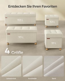 Banco com espaço de arrumação 38 x 110 x 40 cm creme
