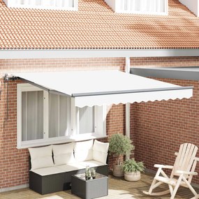 vidaXL Toldo Retrátil Branco 300 x 250 cm tecido