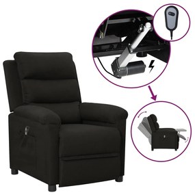 vidaXL Poltrona elétrica reclinável tecido preto