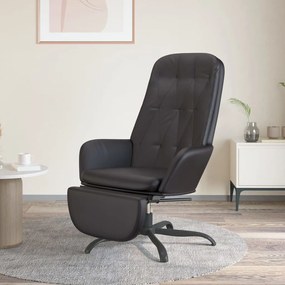 3097654 vidaXL Cadeira de descanso com apoio couro artificial preto brilhante