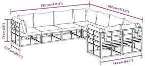Conjunto de Sofá de Jardim 8 pcs Preto 283 x 283 x 71 cm