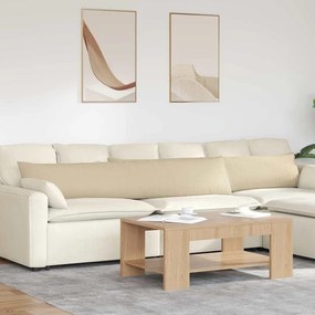 vidaXL Travesseiros de Sofá 2 pcs Creme 200 x 40 cm tecido