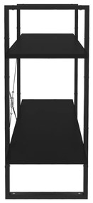 Estante com 2 prateleiras 100x30x70 cm derivados madeira preto