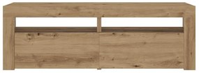 Mesas cabeceira c/ LEDs 2 pcs 60x35x40 cm carvalho artesanal