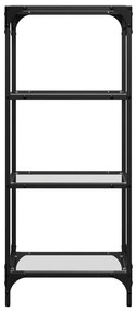 Unidade prateleiras c/ tampo vidro transparente 40x30x95 cm aço