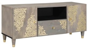 vidaXL Gabinete para TV com gaveta Cinza e Ouro 105 x 33.5 x 46 cm