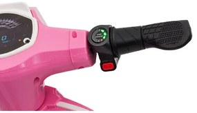 Scooter, Vespa elétrica Crianças 24V com tração de 350 watts, pneus de ar, assento em imitação de couro Rosa