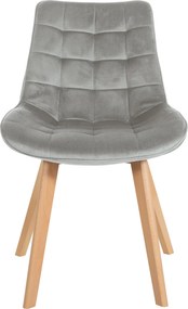 Conjunto de 2 cadeiras Brook Veludo cinzento