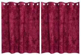 Cortinas de Veludo 2 pcs com Ilhós Vermelho Vinho 140x140 cm