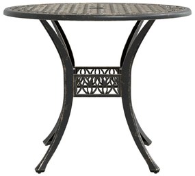 Mesa de jardim Ø90x75 cm alumínio fundido bronze