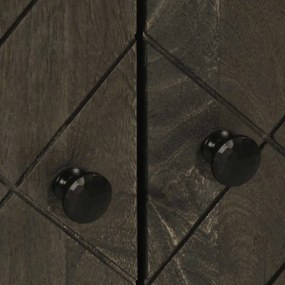 Aparador preto 60x33x75 cm madeira de mangueira maciça