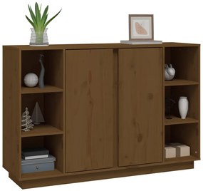 Aparador 120x35x80 cm madeira de pinho maciça castanho-mel