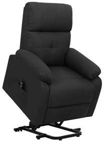 vidaXL Poltrona elevatória tecido preto
