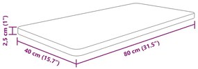 Bancada p/ WC 80x40x2,5 cm madeira tratada castanho-claro
